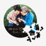 Custom circle puzzle with photo design.