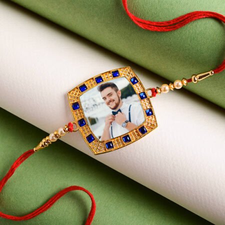 Blue Studded Custom Rakhi