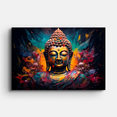 Divine Gautam Buddha Face Wall Painting