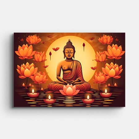 Abstract Wall Painting of Lord Spiritual Buddha