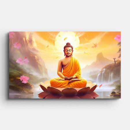 Peaceful Smiling Buddha Wall Painting