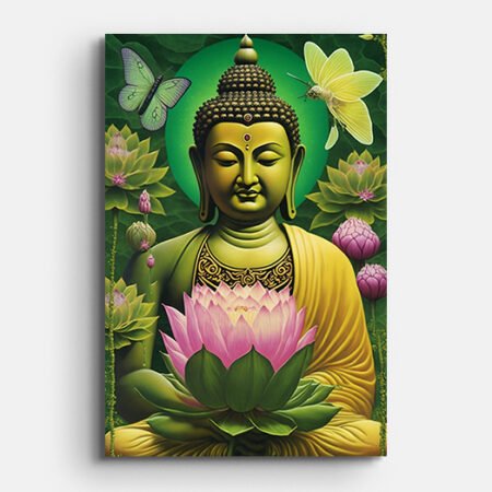 Peaceful Smiling Buddha Wall Painting