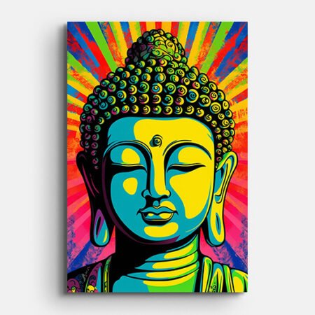 Divine Gautam Buddha Face Wall Painting