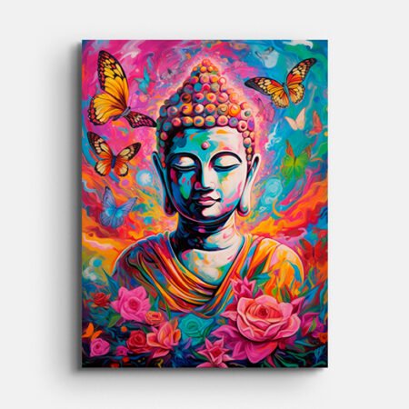 Colorful Wall Painting of Lord Buddha
