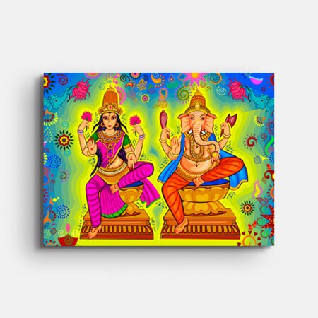Goddess Lakshmi and Lord Ganesha Painting