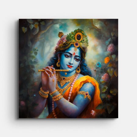 Krishna Playing Flute Wall Painting