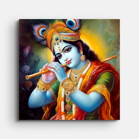 Krishna Playing Flute Wall Painting