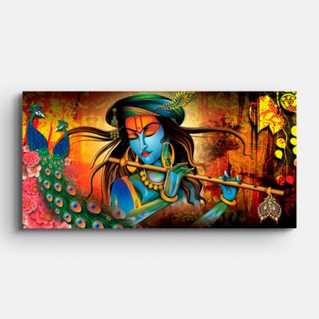 Lord Krishna Playing Flute Wall Painting