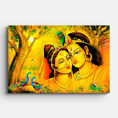 Colorful Painting of Radha Krishna