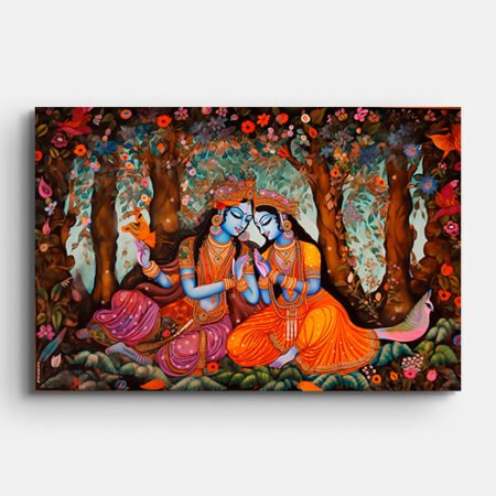 Colorful Painting of Radha Krishna