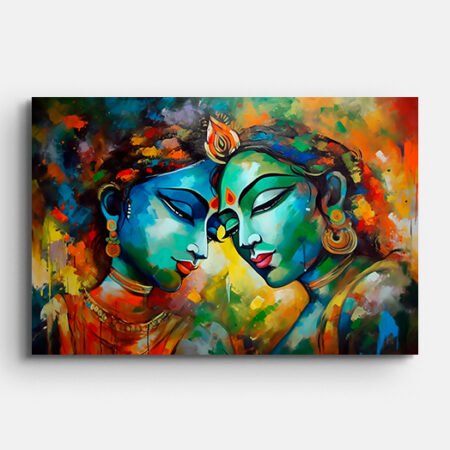 Colorful Painting of Radha Krishna