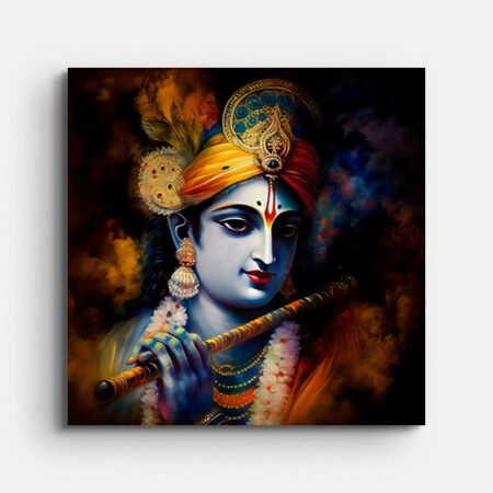 God Krishna Playing Flute Painting