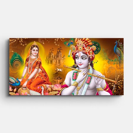 Lord Radha Krishna Playing Flute Painting