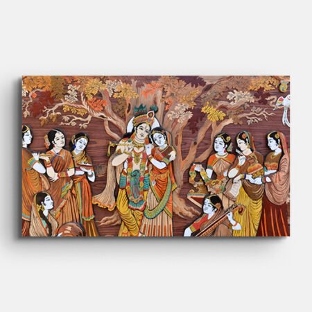 Radha Krishna Rasleela Wall Painting