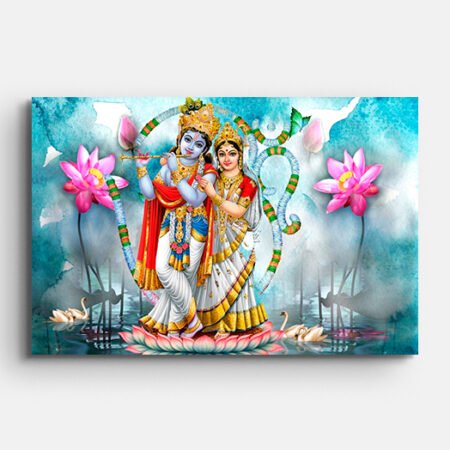 Lord Radha Krishna Playing Flute Painting
