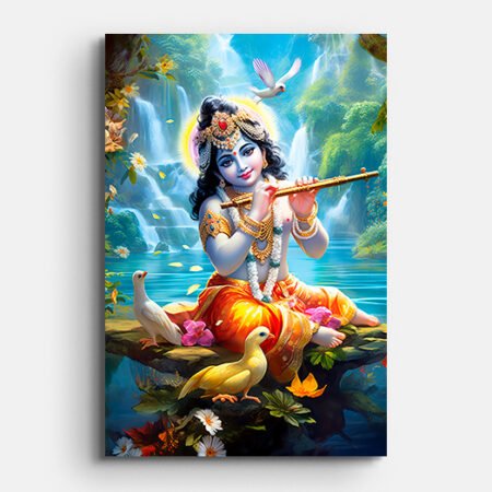 Krishna Playing Flute Wall Painting