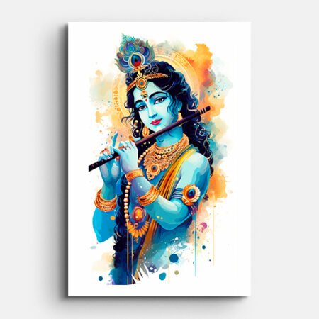 Krishna Playing Flute Wall Painting