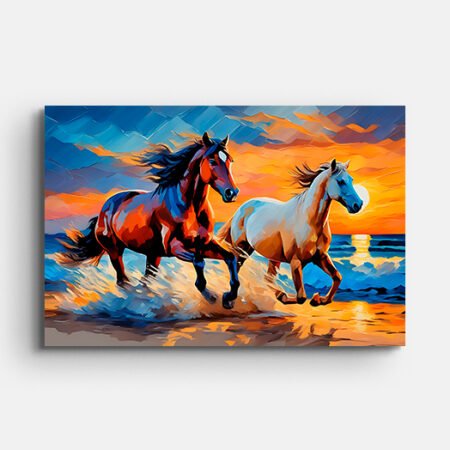 A Couple of Horses Canvas Wall Painting