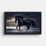 black-horse-running-wall-painting