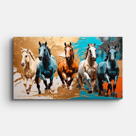 Different Colors Horse Wall Painting