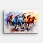 five-horse-running-in-field-wall-painting