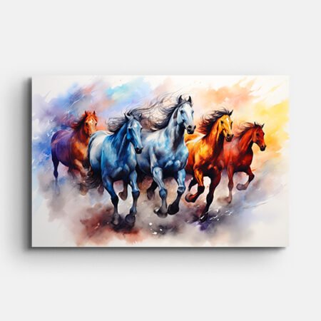 Five Horse Running Wall Painting