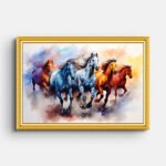 five-horse-running-in-field-wall-painting