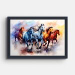 five-horse-running-in-field-wall-painting
