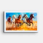 five-horses-running-wall-painting