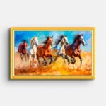 five-horses-running-wall-painting