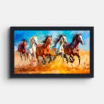 five-horses-running-wall-painting