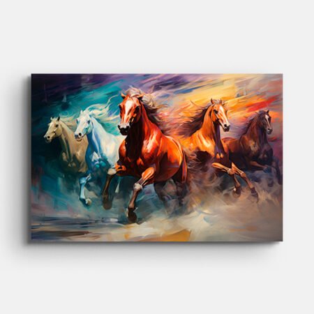 Five Running Horses Wall Painting