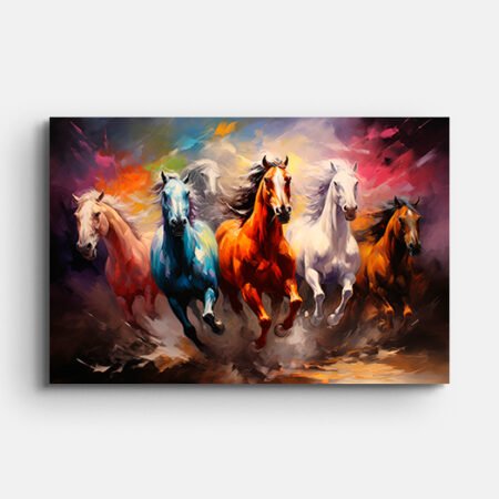 Five Running Horses Wall Painting