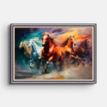 five-running-horses-wall-painting