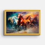 five-running-horses-wall-painting