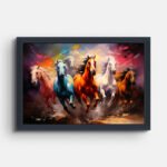 five-running-horses-wall-painting