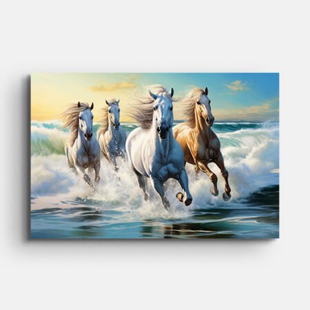 Four Horses Running Wall Painting