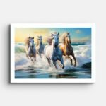four-horses-running-in-water-wall-painting