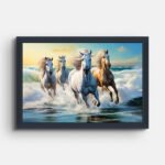 four-horses-running-in-water-wall-painting
