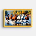 group-of-horses-running-in-water-wall-painting