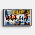 group-of-horses-running-in-water-wall-painting