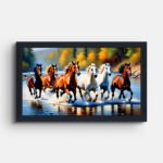 group-of-horses-running-in-water-wall-painting