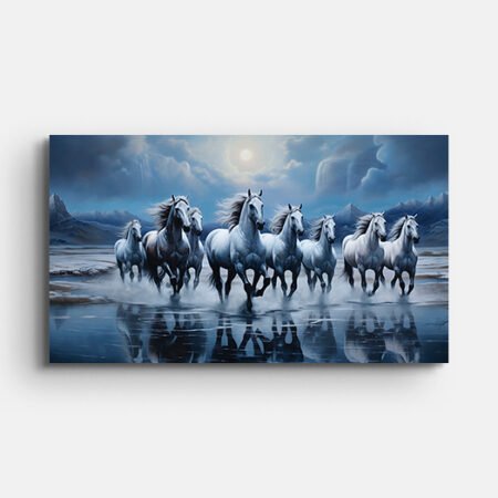 Horses Running in Blue SKY Wall Painting