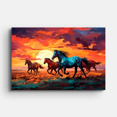 Horses Running Wall Painting
