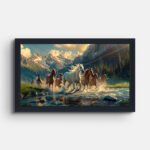 horses-running-through-river-wall-painting