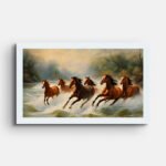 running-horses-in-water-wall-painting