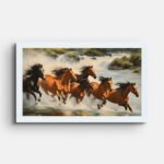 running-horses-in-water-wall-painting