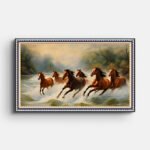 running-horses-in-water-wall-painting