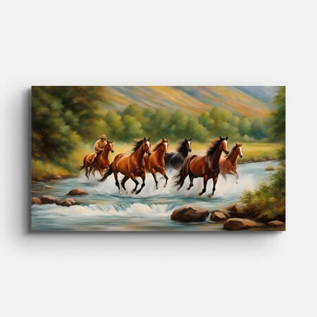 Running Horses Premium Wall Painting