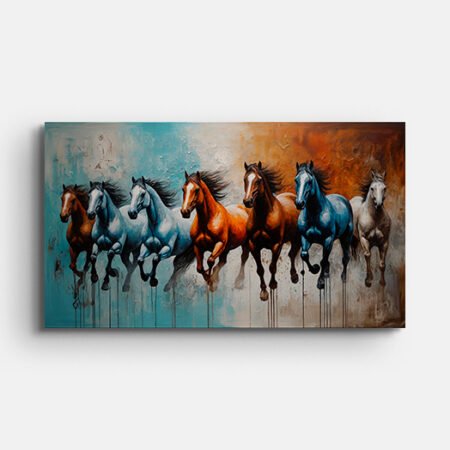 Seven Horse Painting Canvas Painting